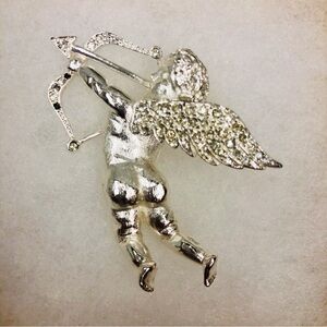 Carolee Cupid Pave Rhinestone Brooch